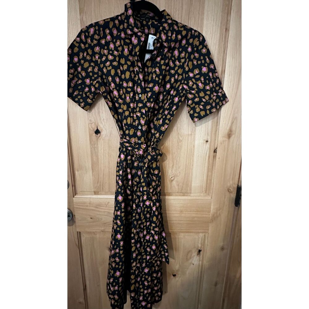 JCrew Chic Leopard Print Shirt Dress – Size 00  NWT - Picture 2 of 4